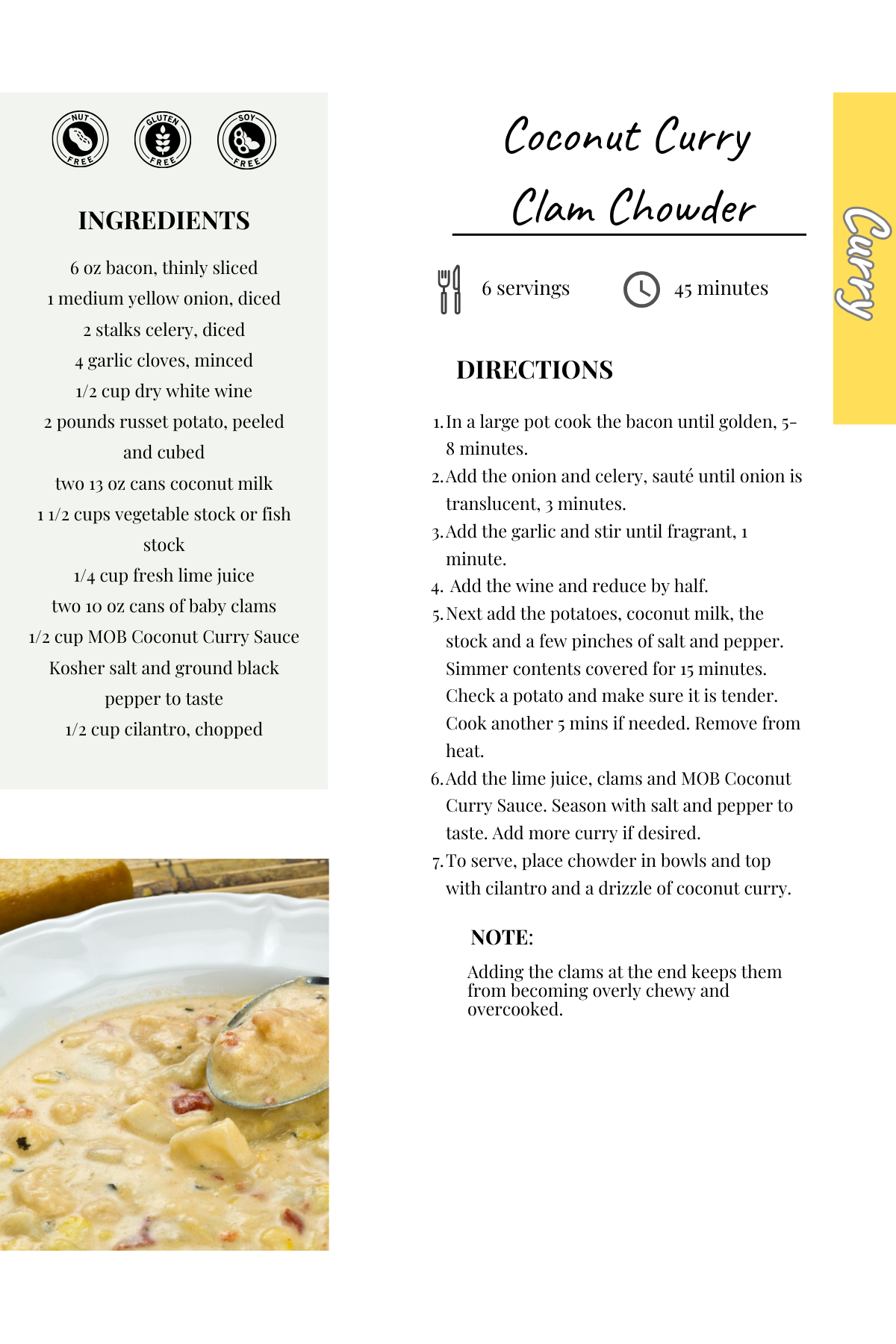 Coconut Curry Clam Chowder