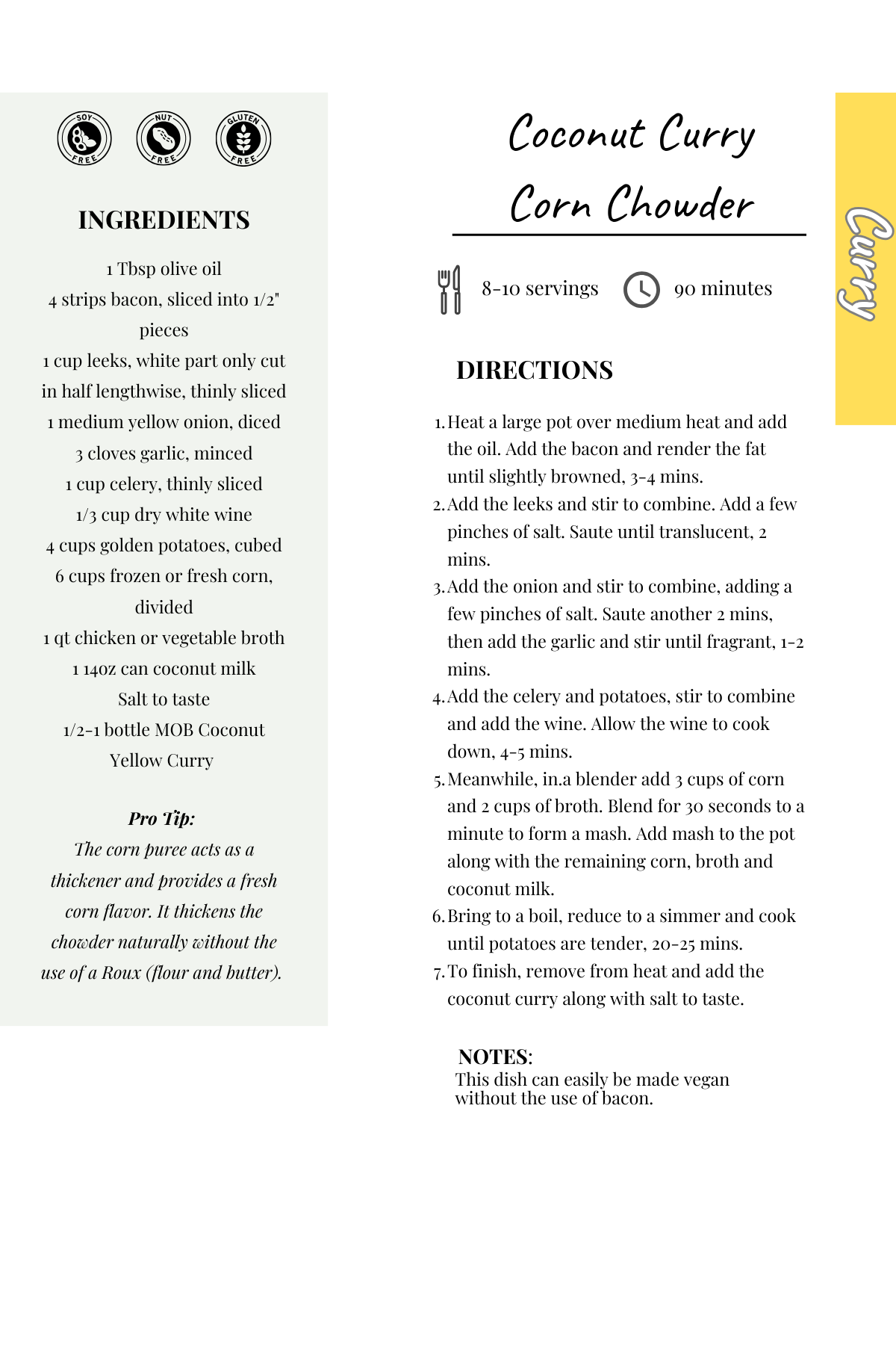 Coconut Curry Corn Chowder