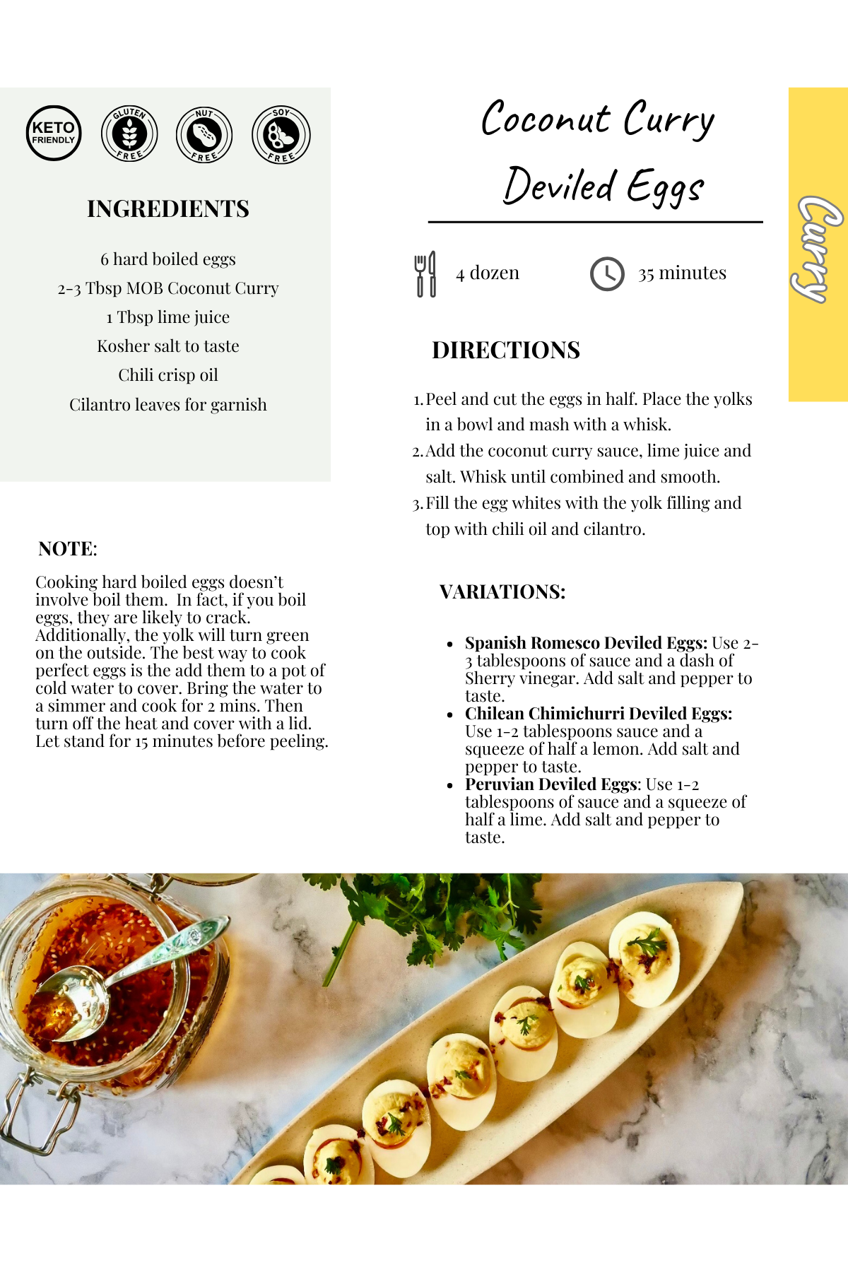 Coconut Curry Deviled Eggs