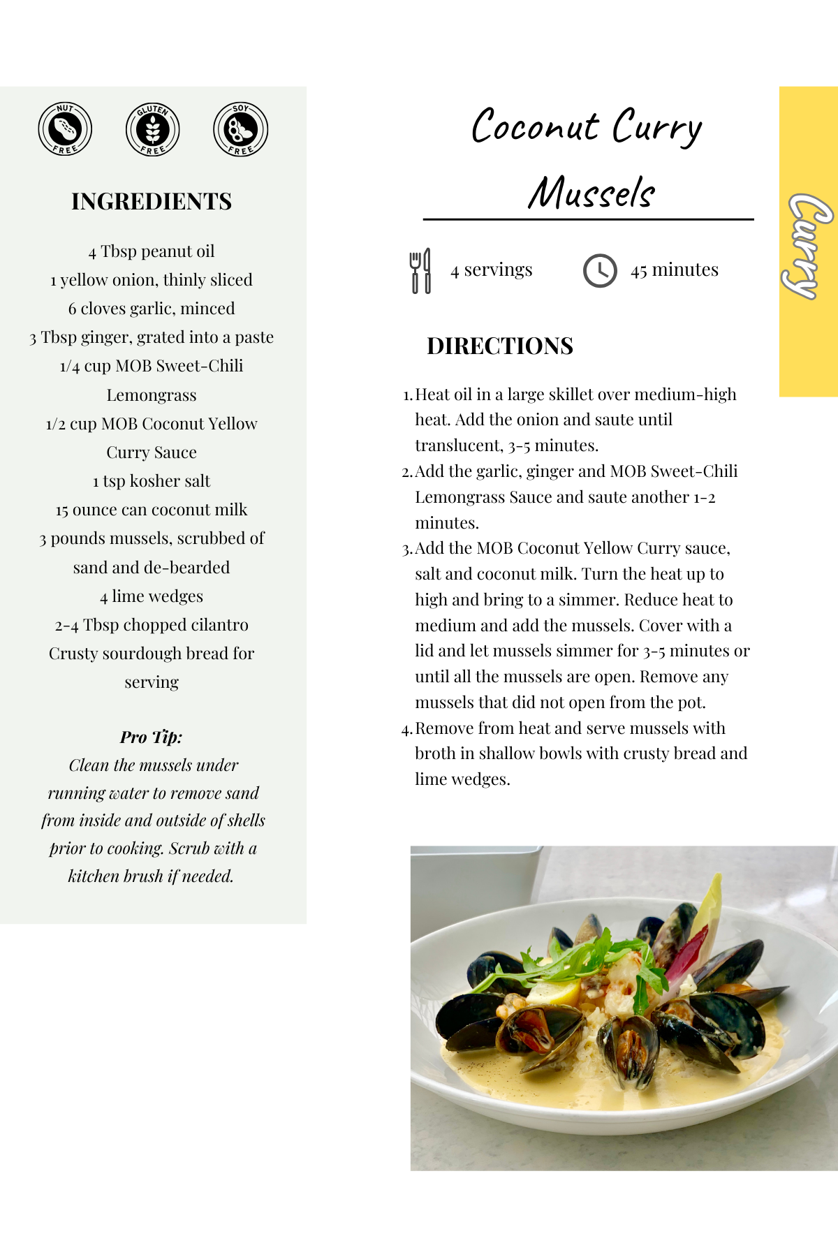 Coconut Curry Mussels