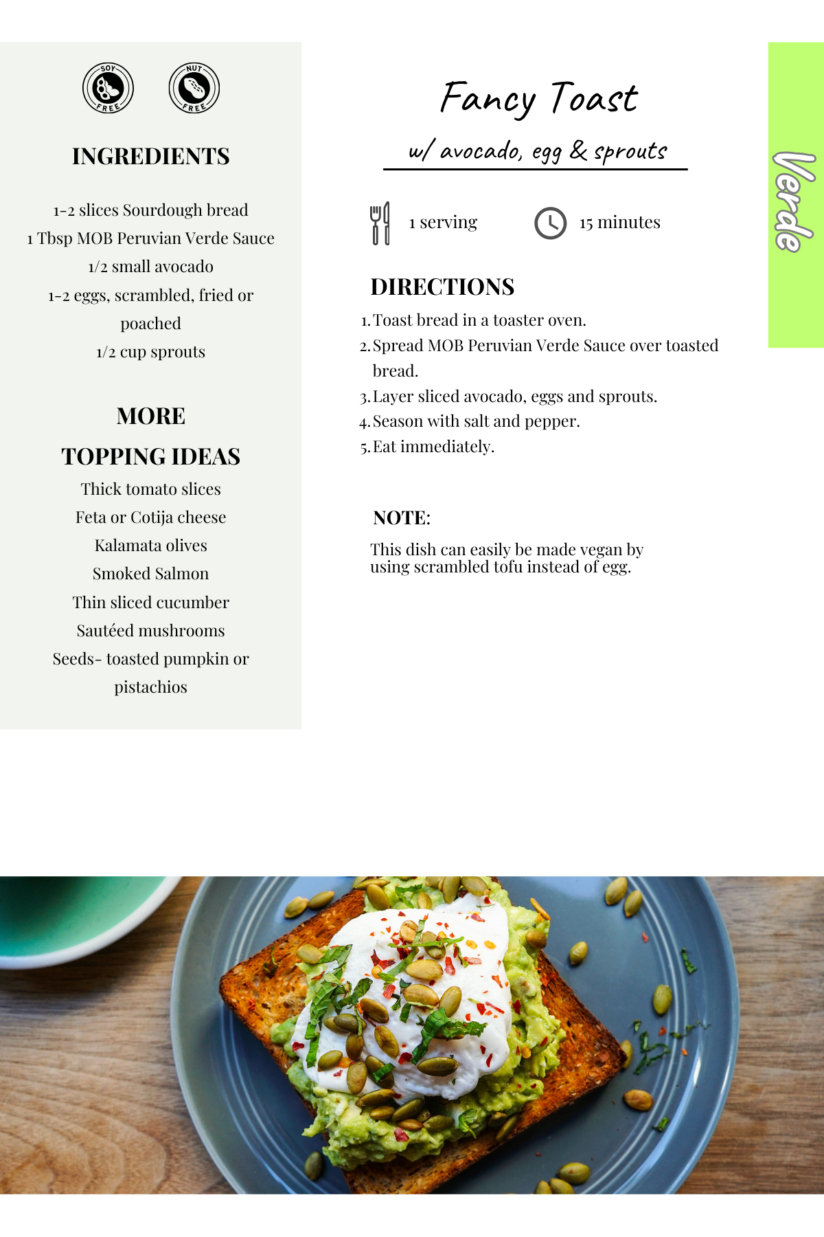 Fancy Toast w Avocado, Egg & Sprouts