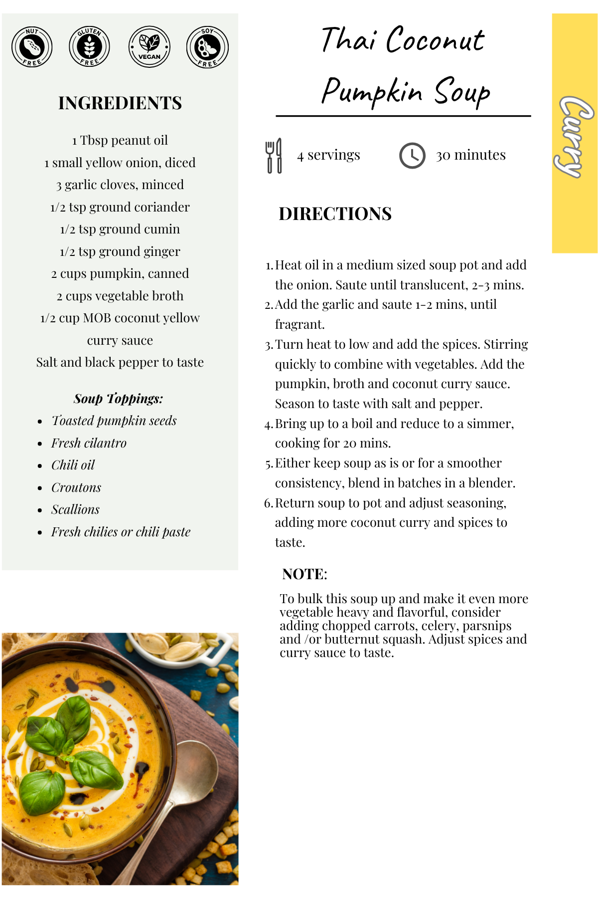 Thai Coconut Pumpkin Soup