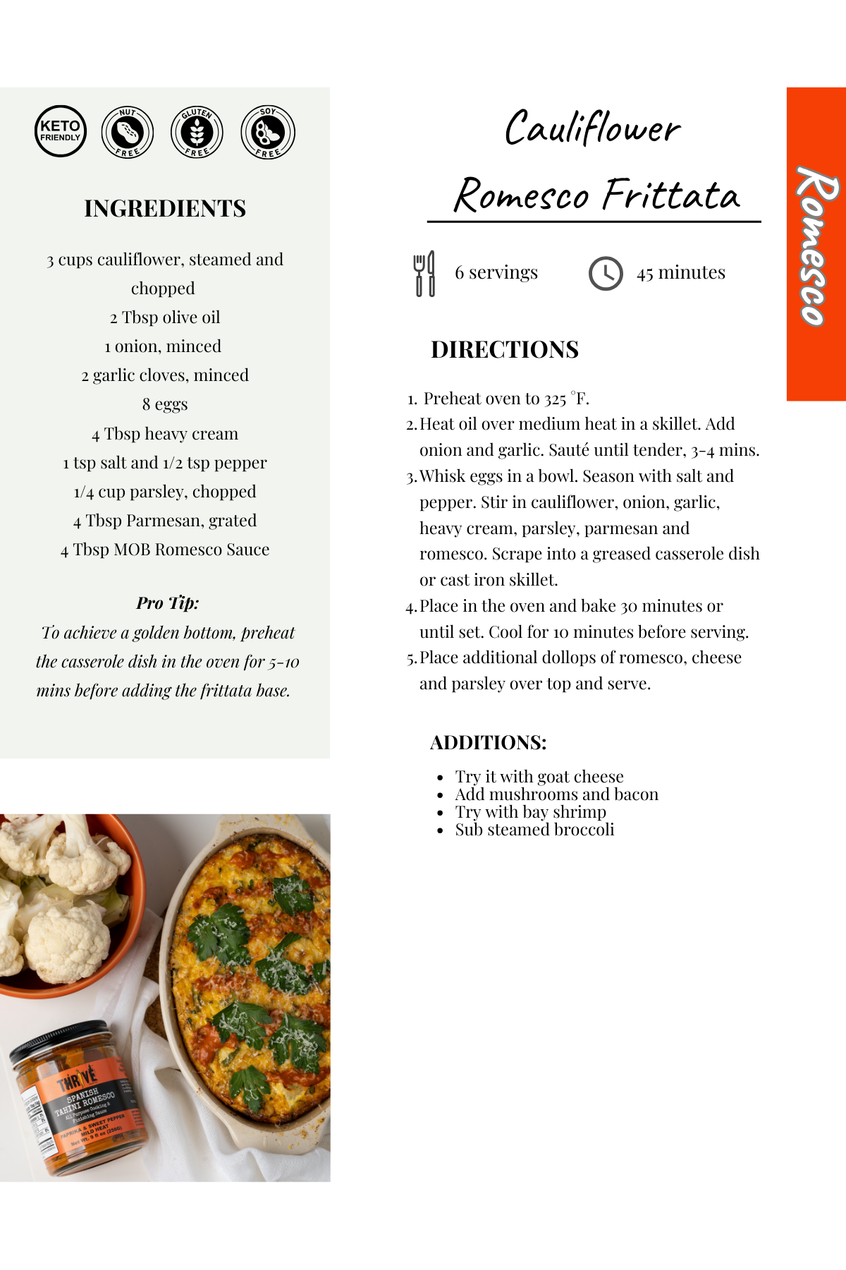 Cauliflower Romesco Frittata