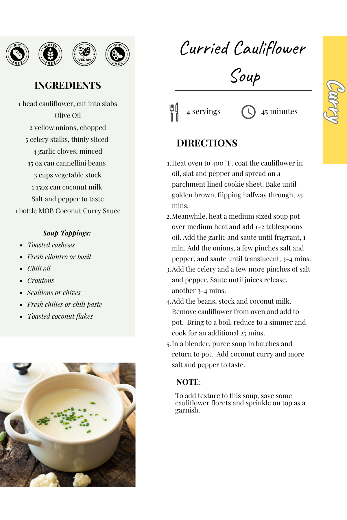 Curried Cauliflower Soup