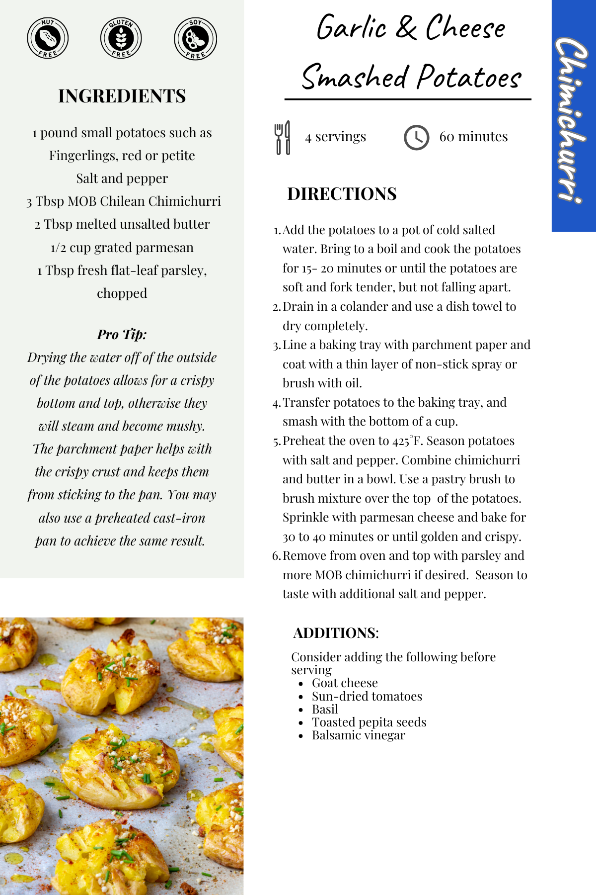 Garlic & Cheese Smashed Potatoes