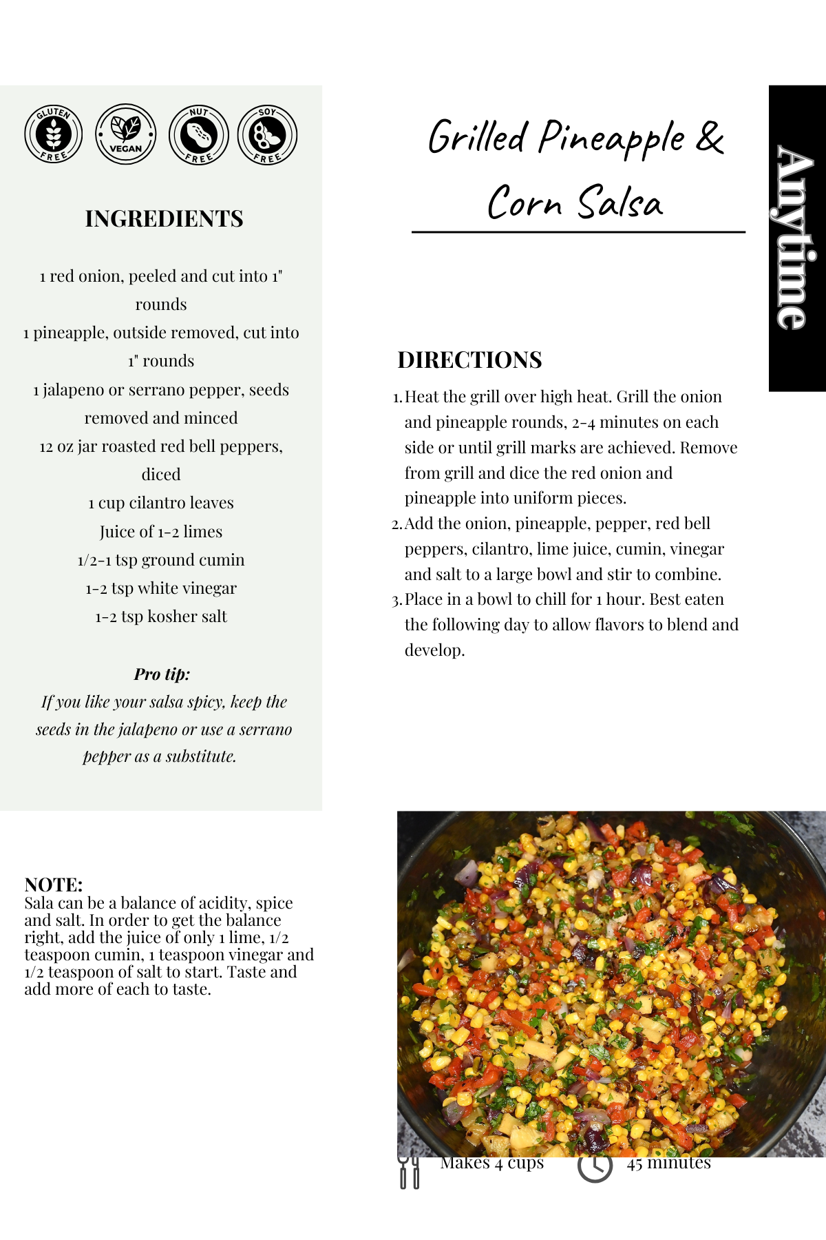 Grilled Pineapple & Corn Salsa