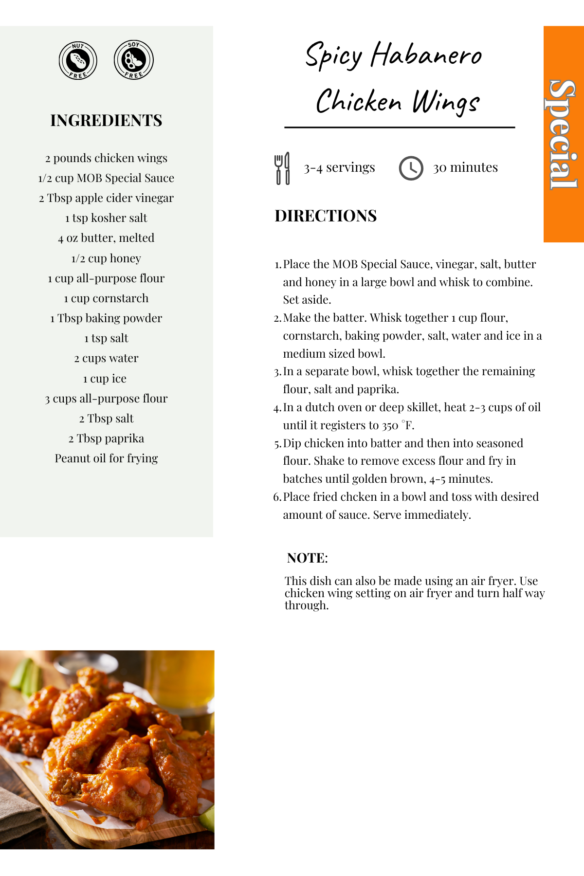 Spicy Habanero Chicken Wings