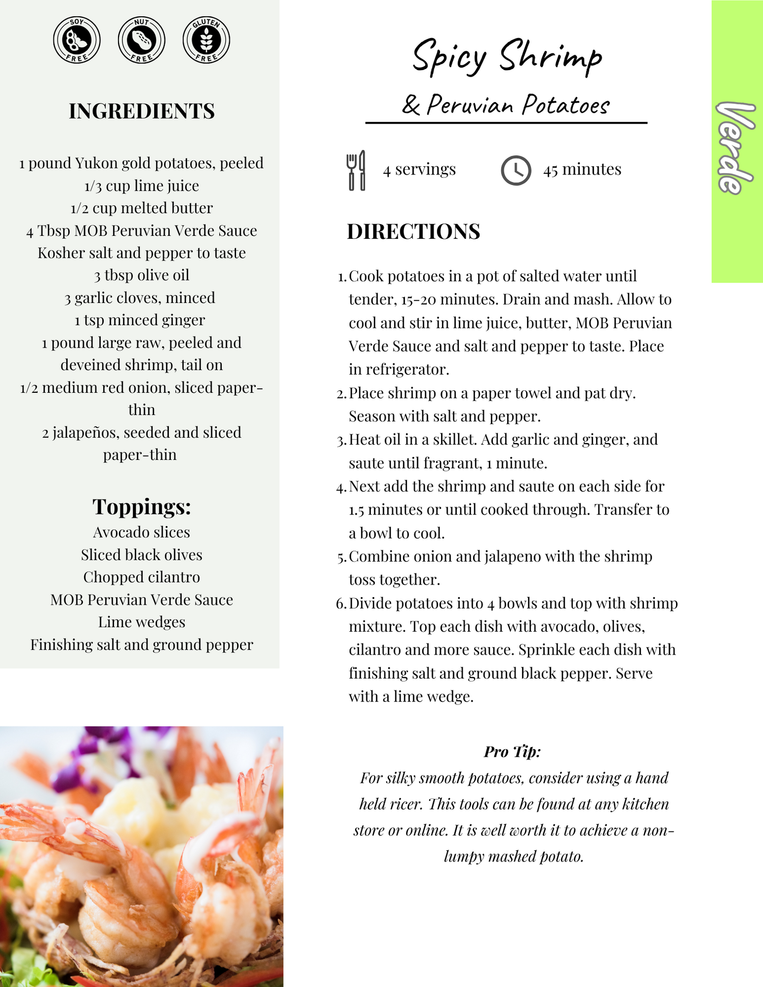 Spicy Shrimp & Peruvian Potatoes