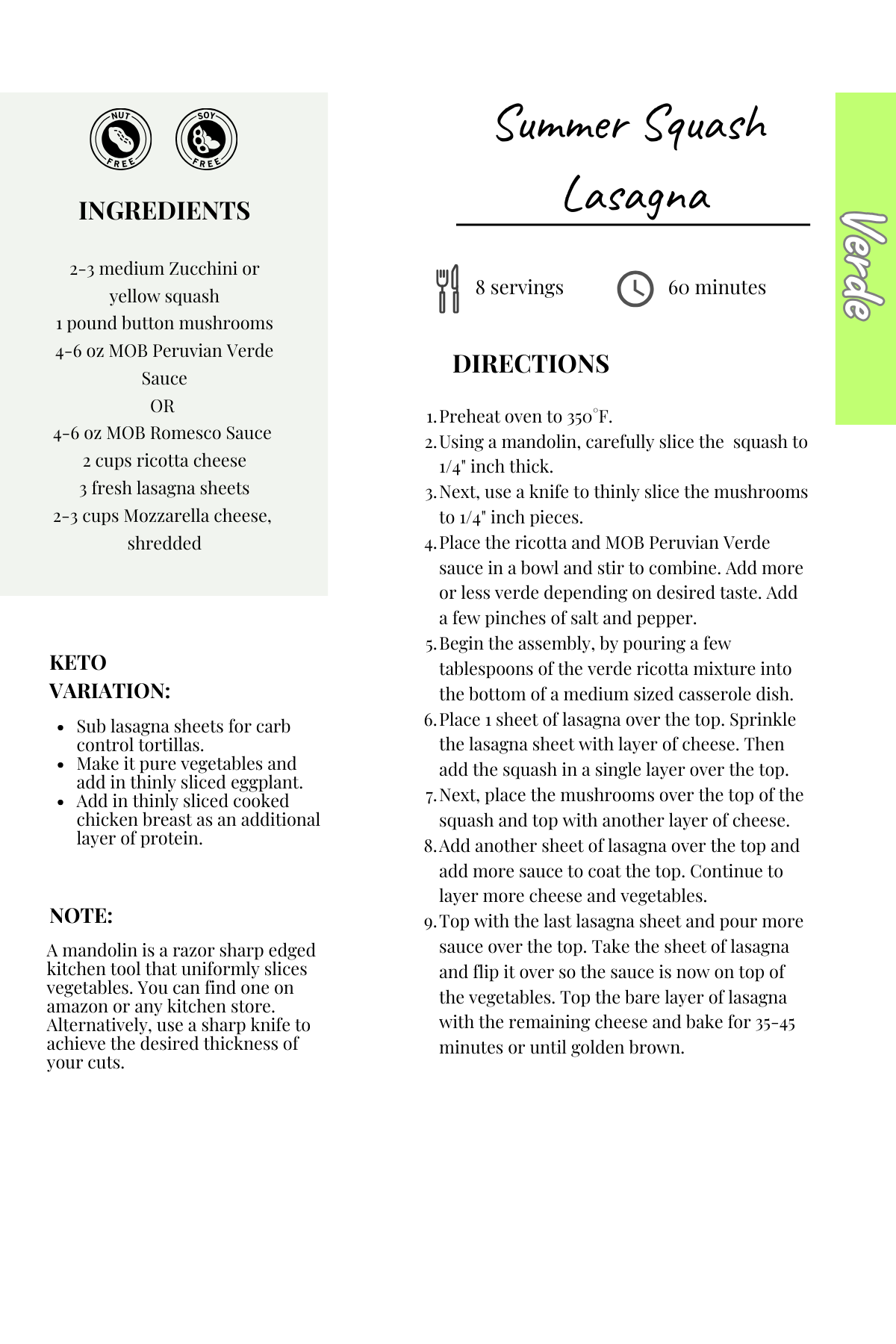 Summer Squash Lasagna