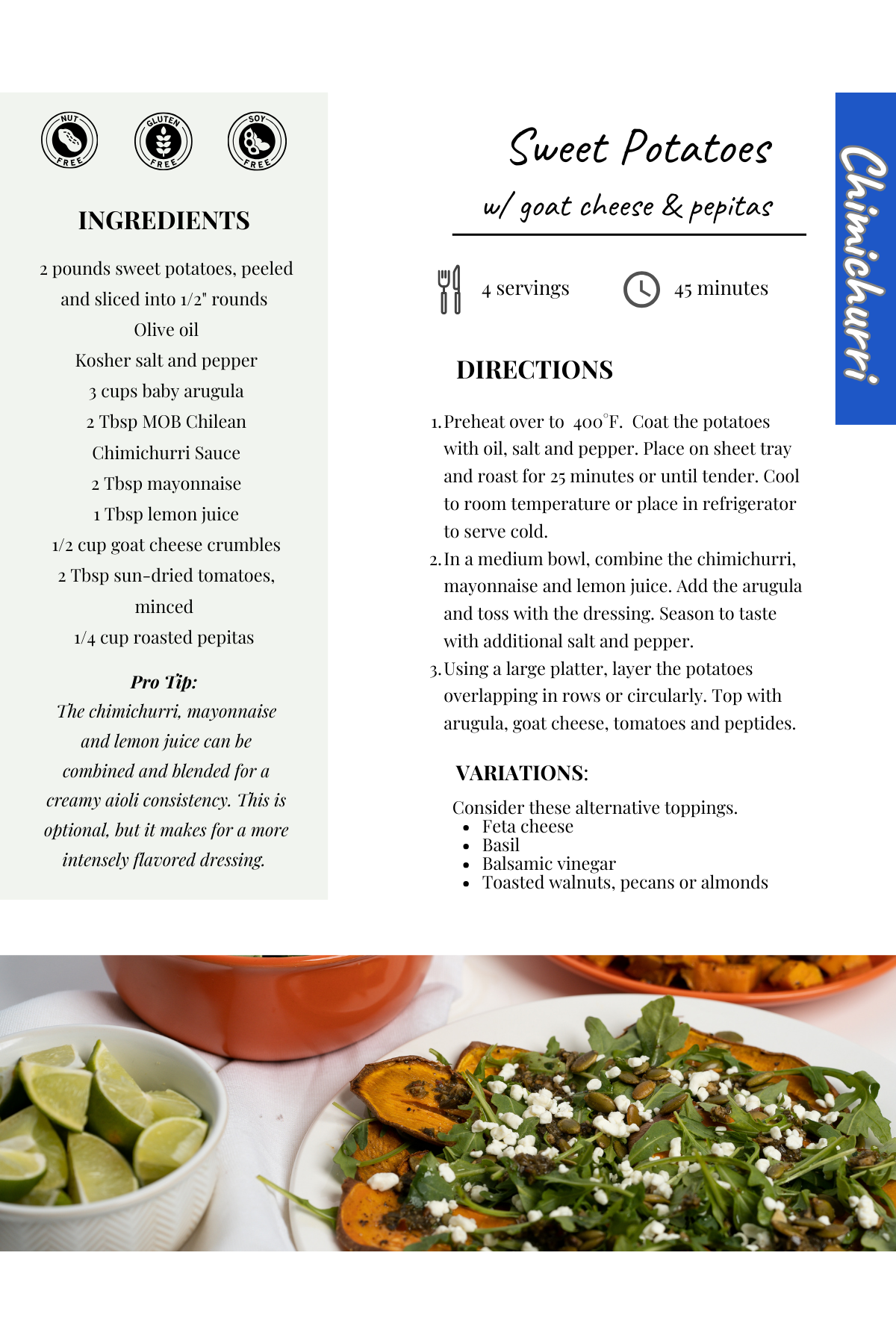 Sweet Potatoes w Goat Cheese & Pepitas