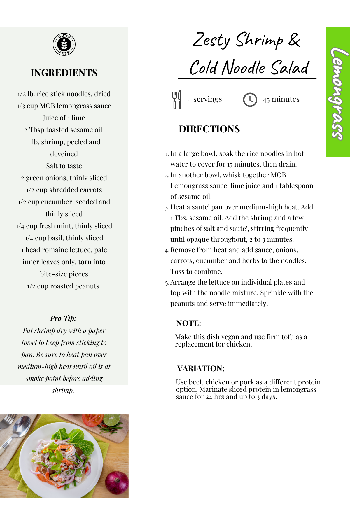 Zesty Lemongrass Shrimp & Cold Noodle Salad